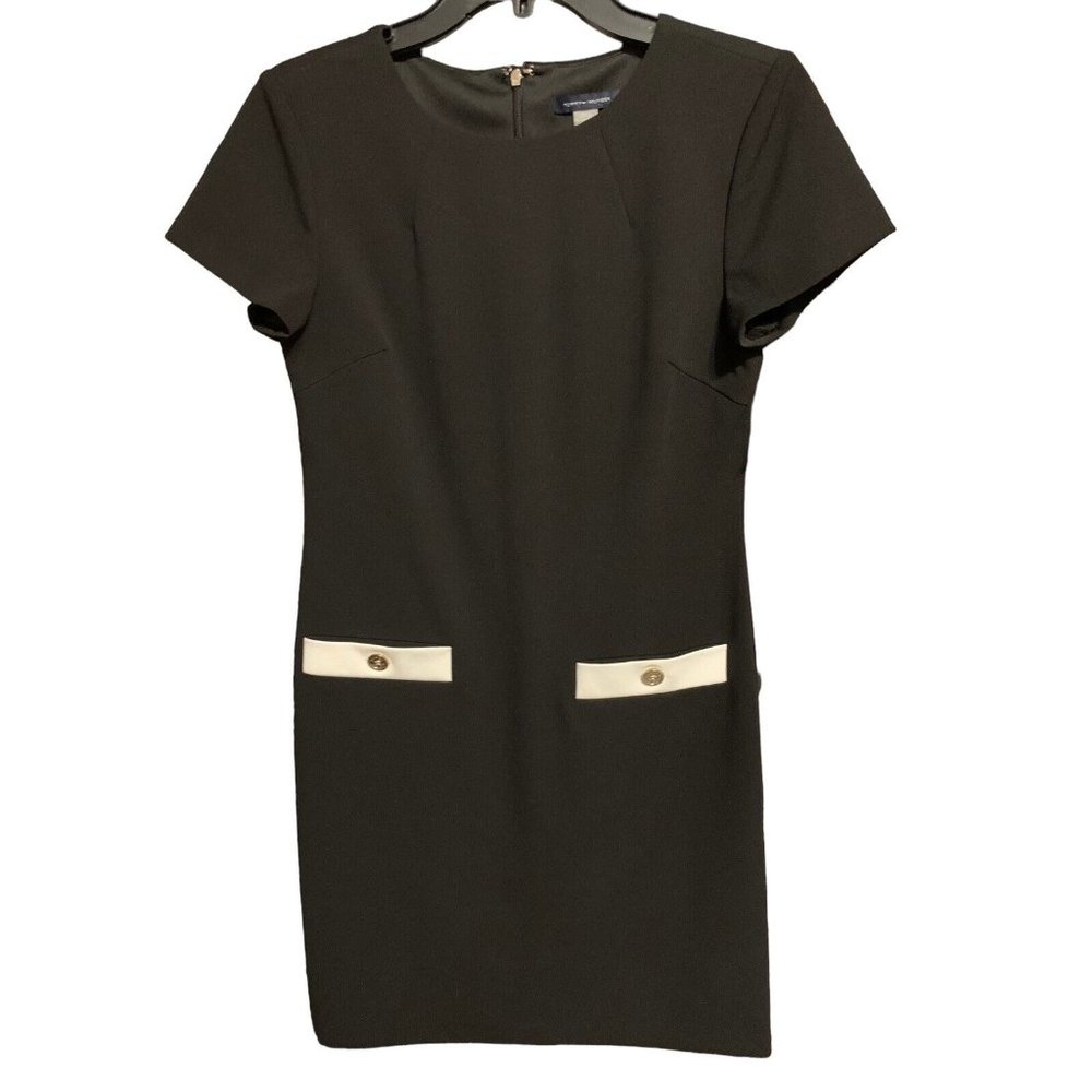 Tommy Hilfiger Sheath Black Zip Shirt Sleeve Dress